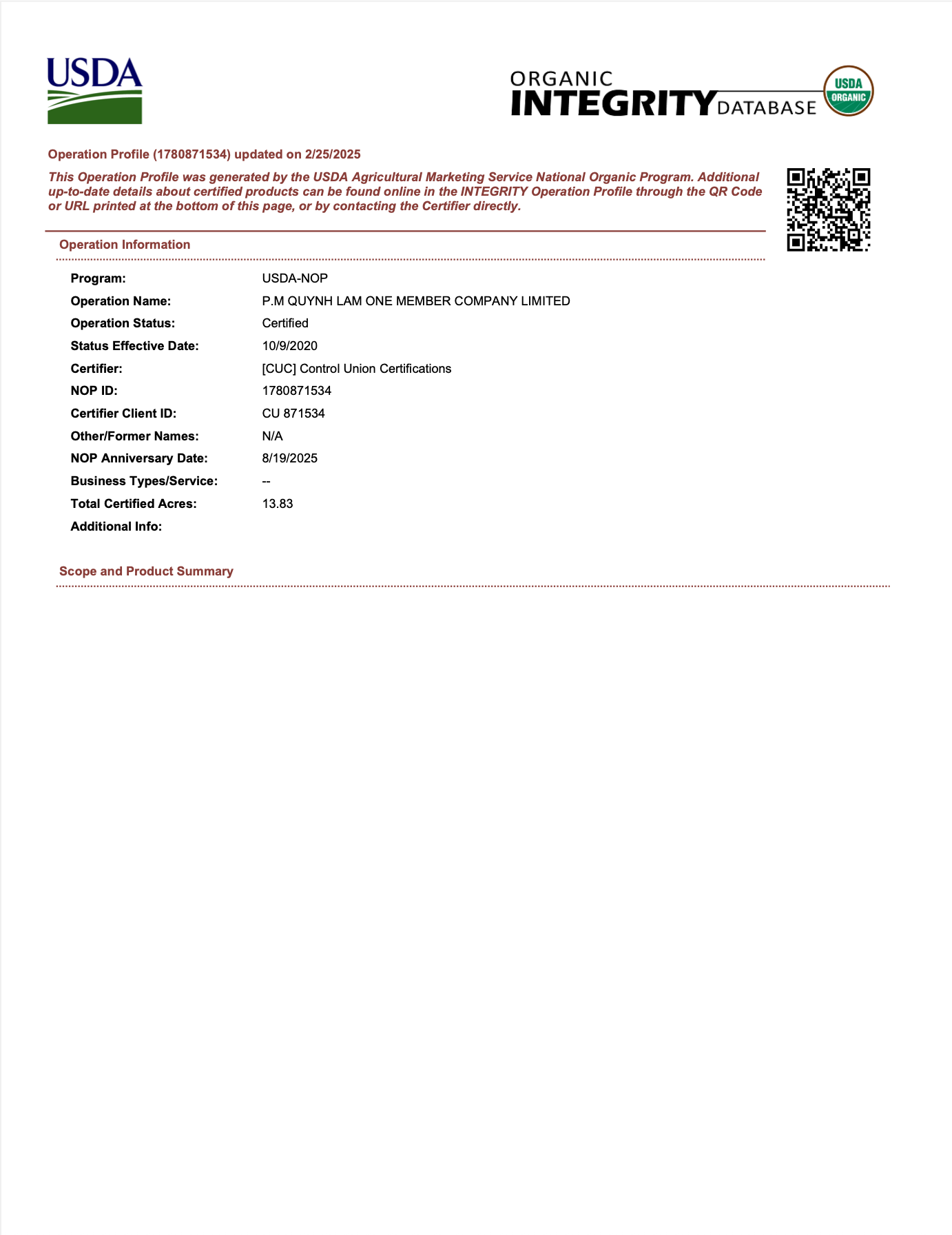 Rau củ hữu cơ đạt tiêu chuẩn chứng nhận Organic USDA của Mỹ và Organic EU của Châu Âu